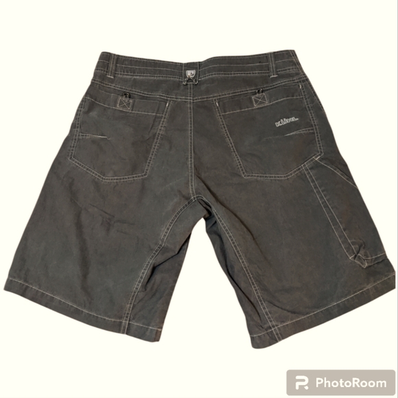 KÜHL Cargo Hiking Vintage Patina Dye Olive Outdoor Shorts Men's 34 EXC. COND.!! - Picture 4 of 10
